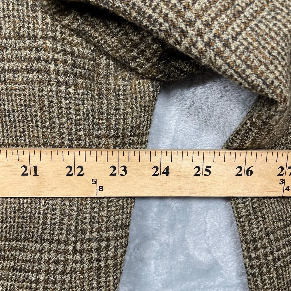 VTG Joseph Abboud Nordstrom Blazer Mens Brown Glen Plaid Wool Made in USA 46R